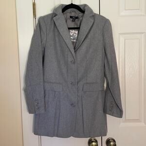 NWOT Ellos Gray Wool Blend Blazer Size 10 W